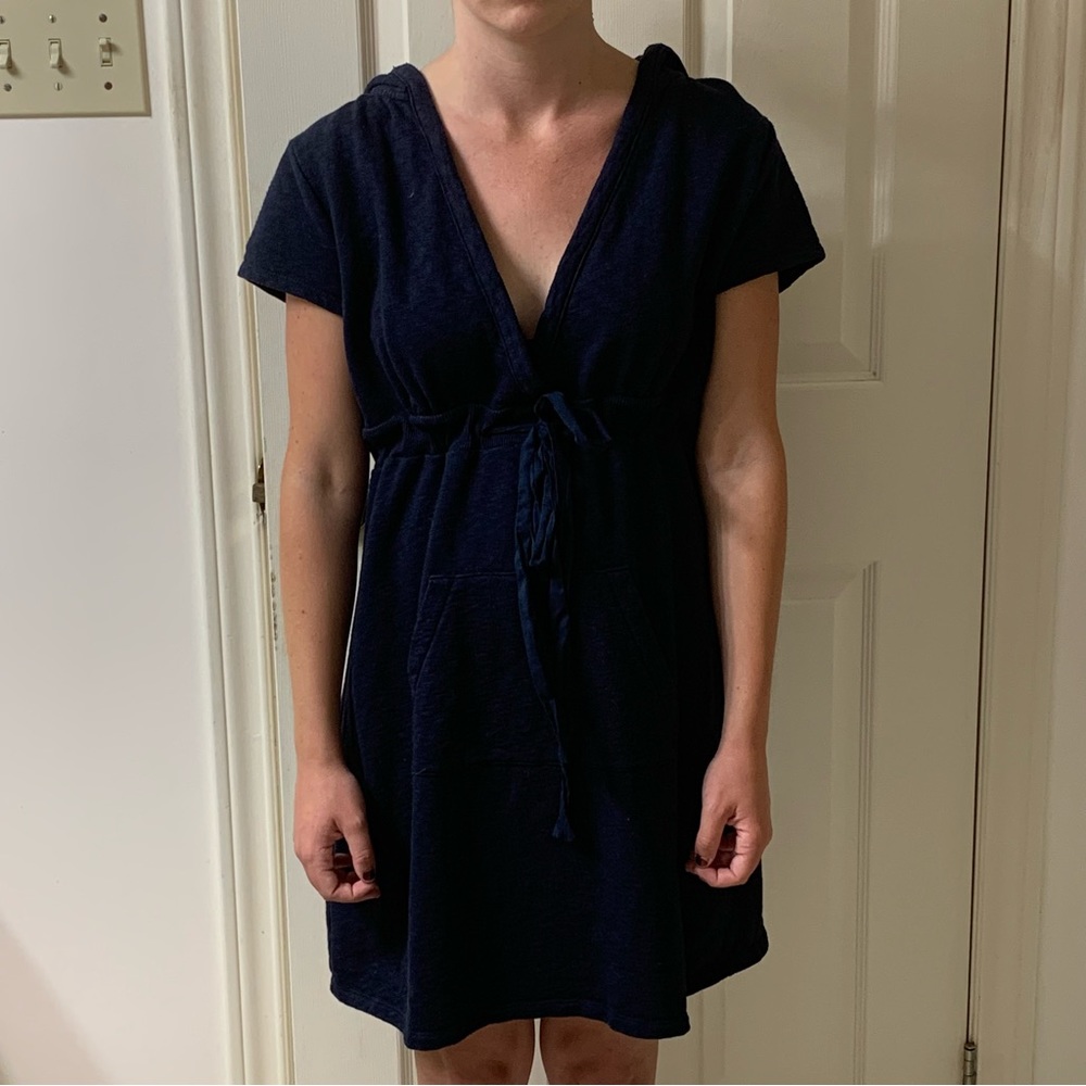 🌷3 for $25🌷Tommy Hilfiger, US M, Navy Hooded Drawstring Waist Sweatshirt Dress